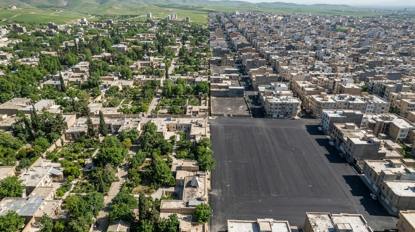 پوشش گیاهی و شکل کالبدی محله