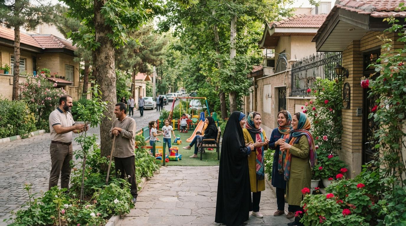 تعامل همسایگان در مسیر پیاده محله